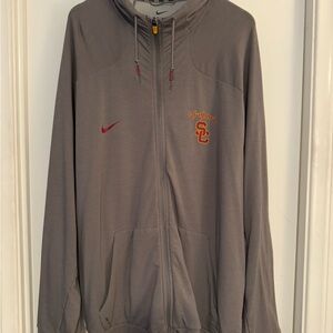 Nike Gray USC Men Jacket with Embroidered Logo